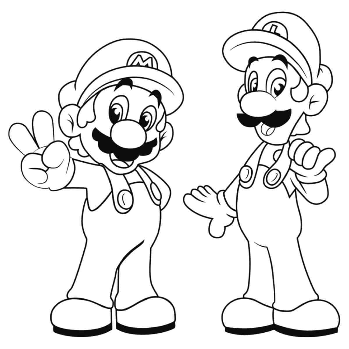 Mario Luigi Colouring Pages