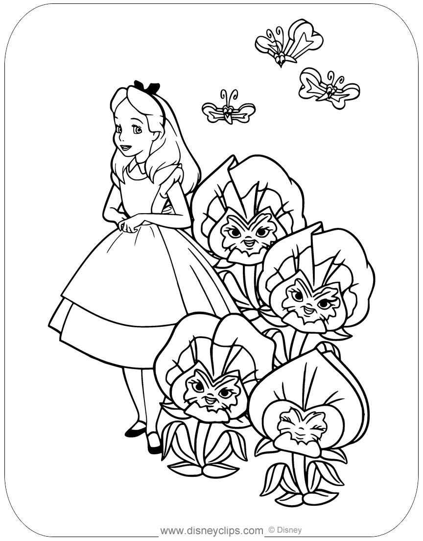 alice in wonderland coloring pages