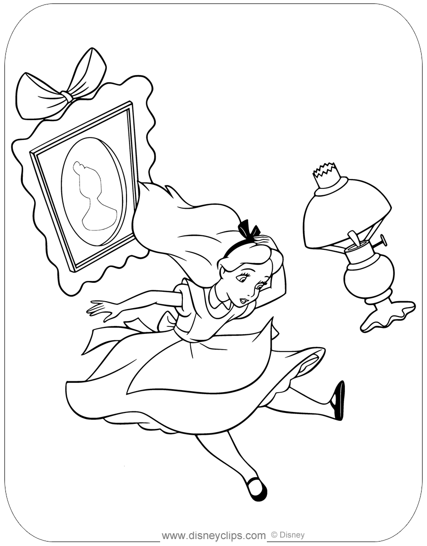alice wonderland coloring pages