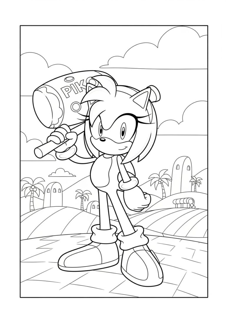 amy from sonic coloring pages