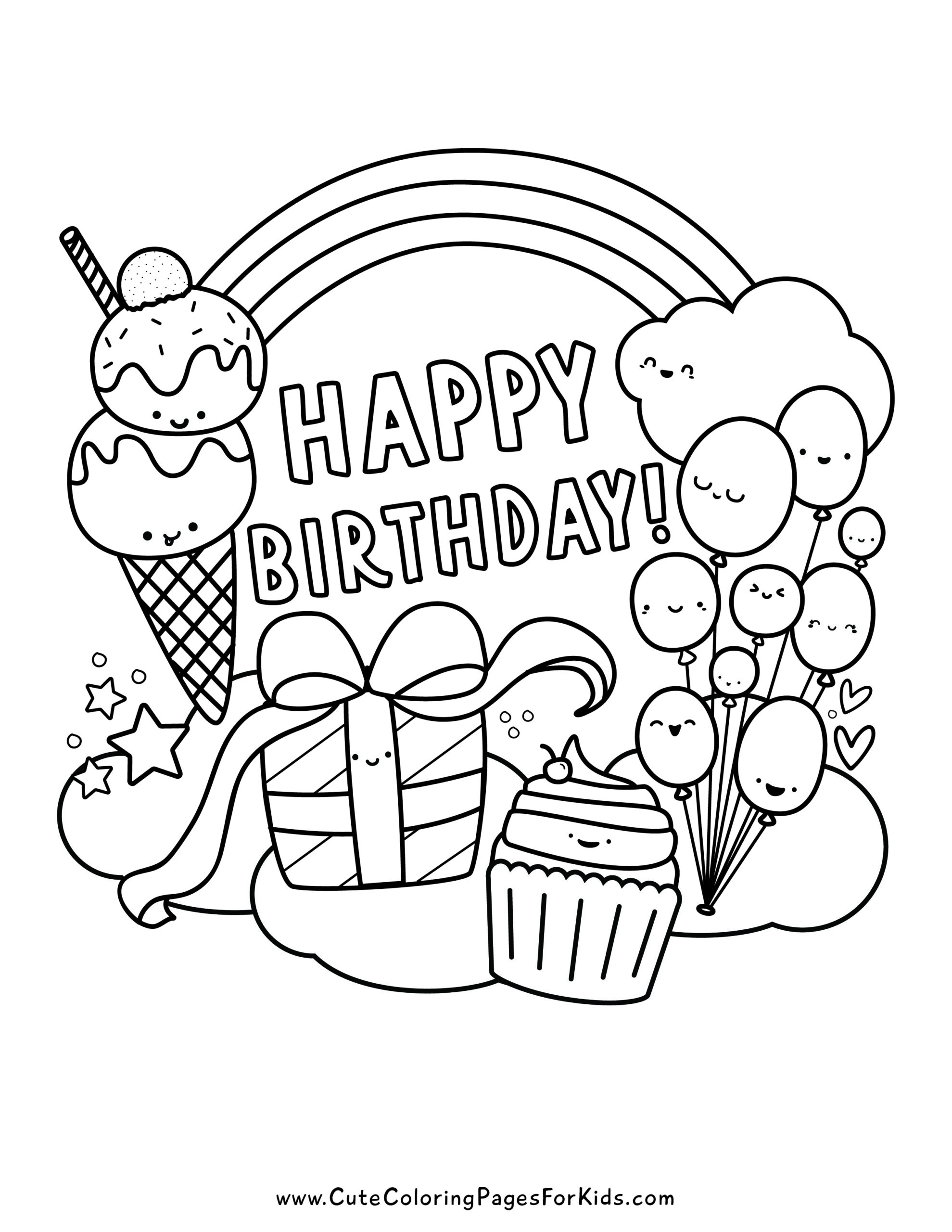 happy birthday coloring pages