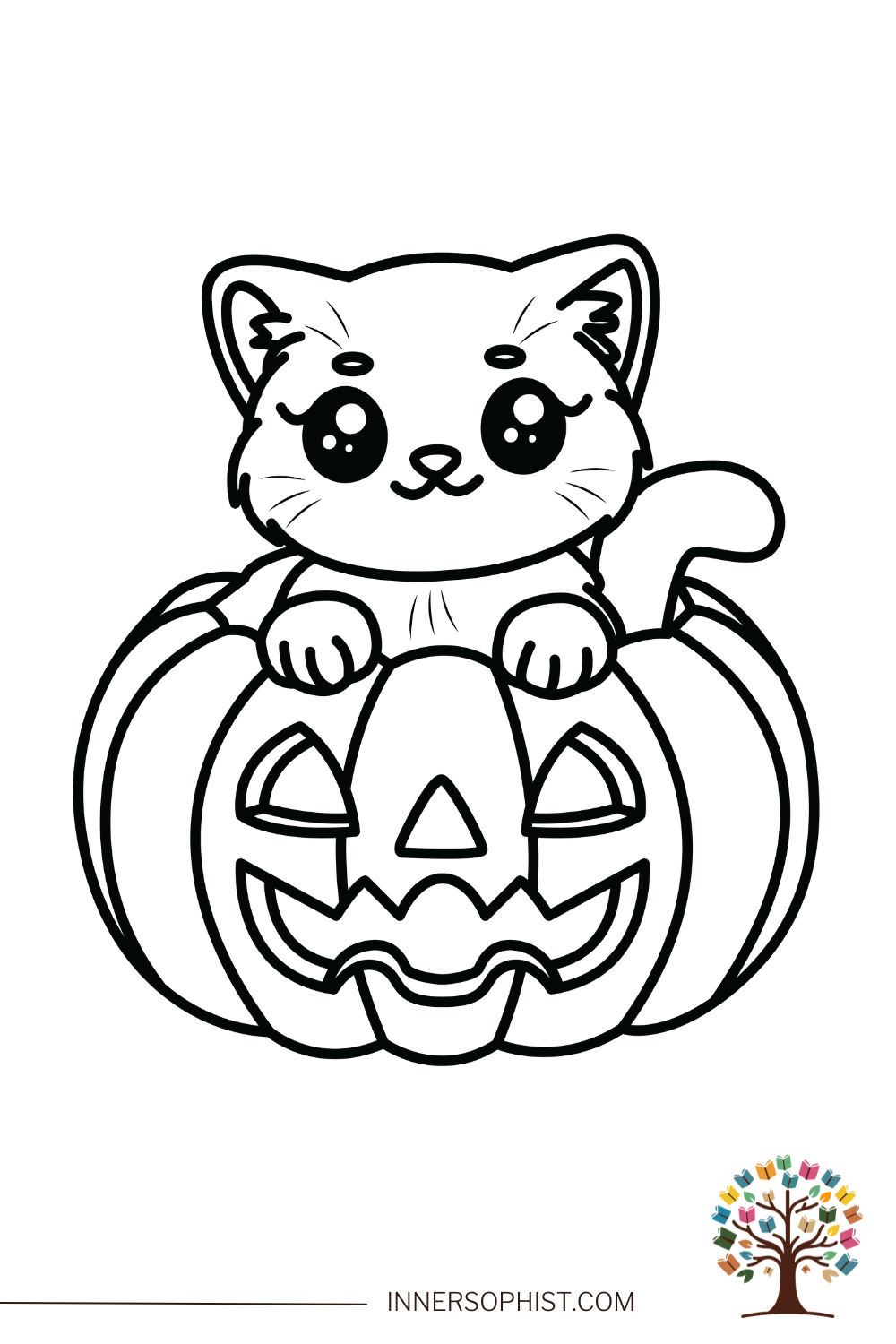 Free Printable Cat In Pumpkin Coloring Page InnerSophist Free Printable Cat In Pumpkin Coloring Page InnerSophist