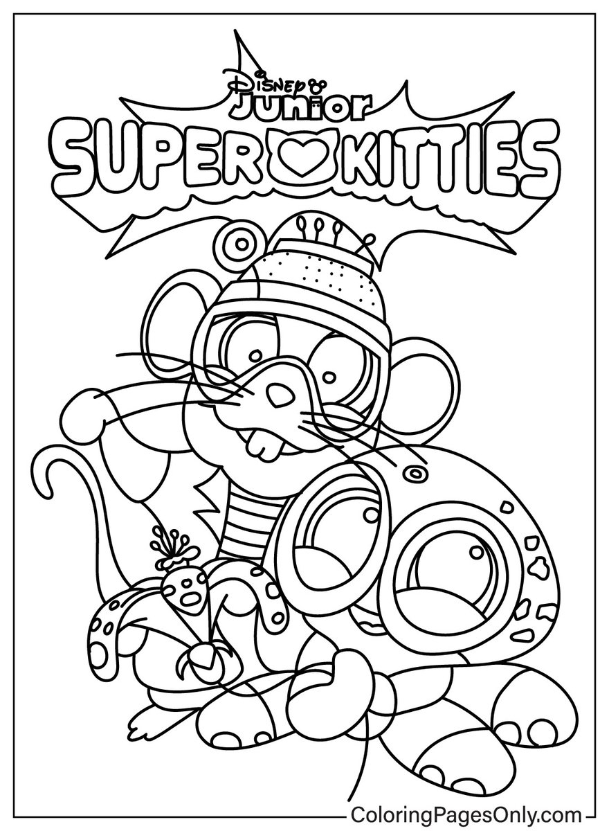 super kitty coloring pages