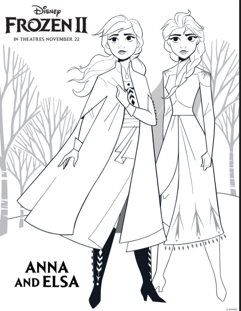 elsa and anna coloring pages