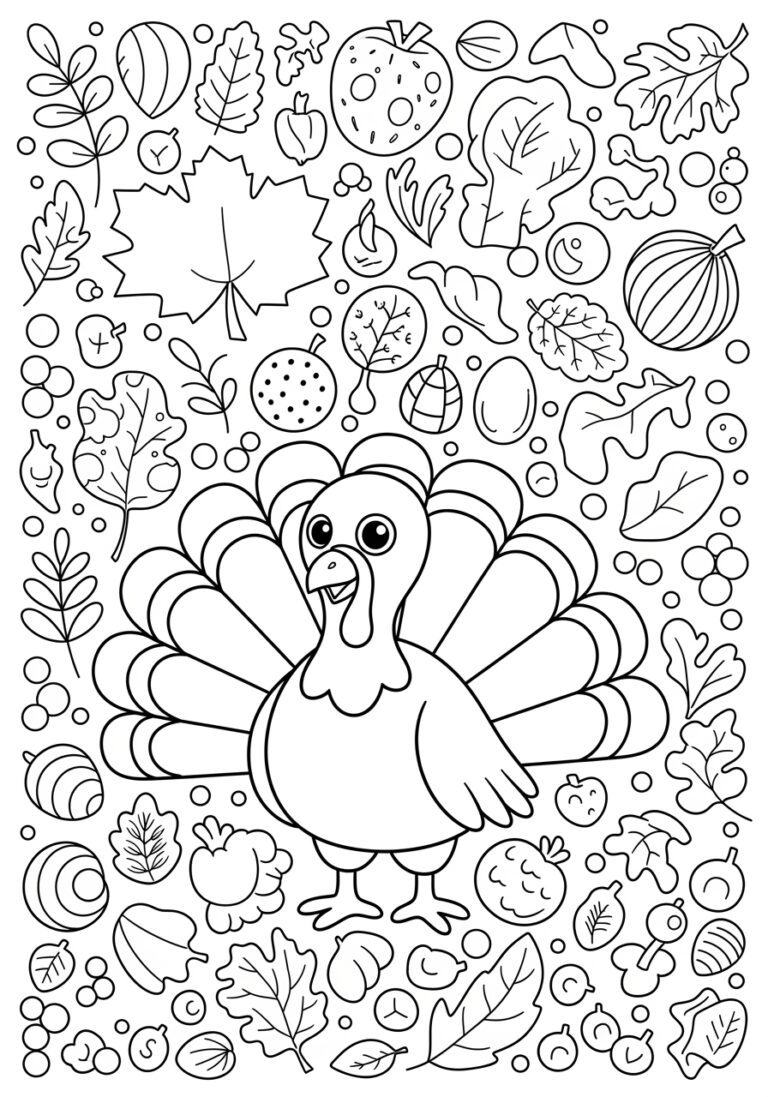 Fun Thanksgiving Coloring Page For Kids