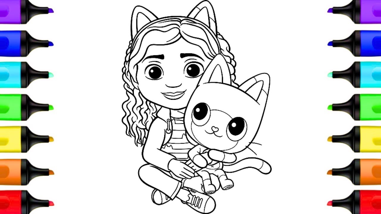 gabby's dollhouse coloring page