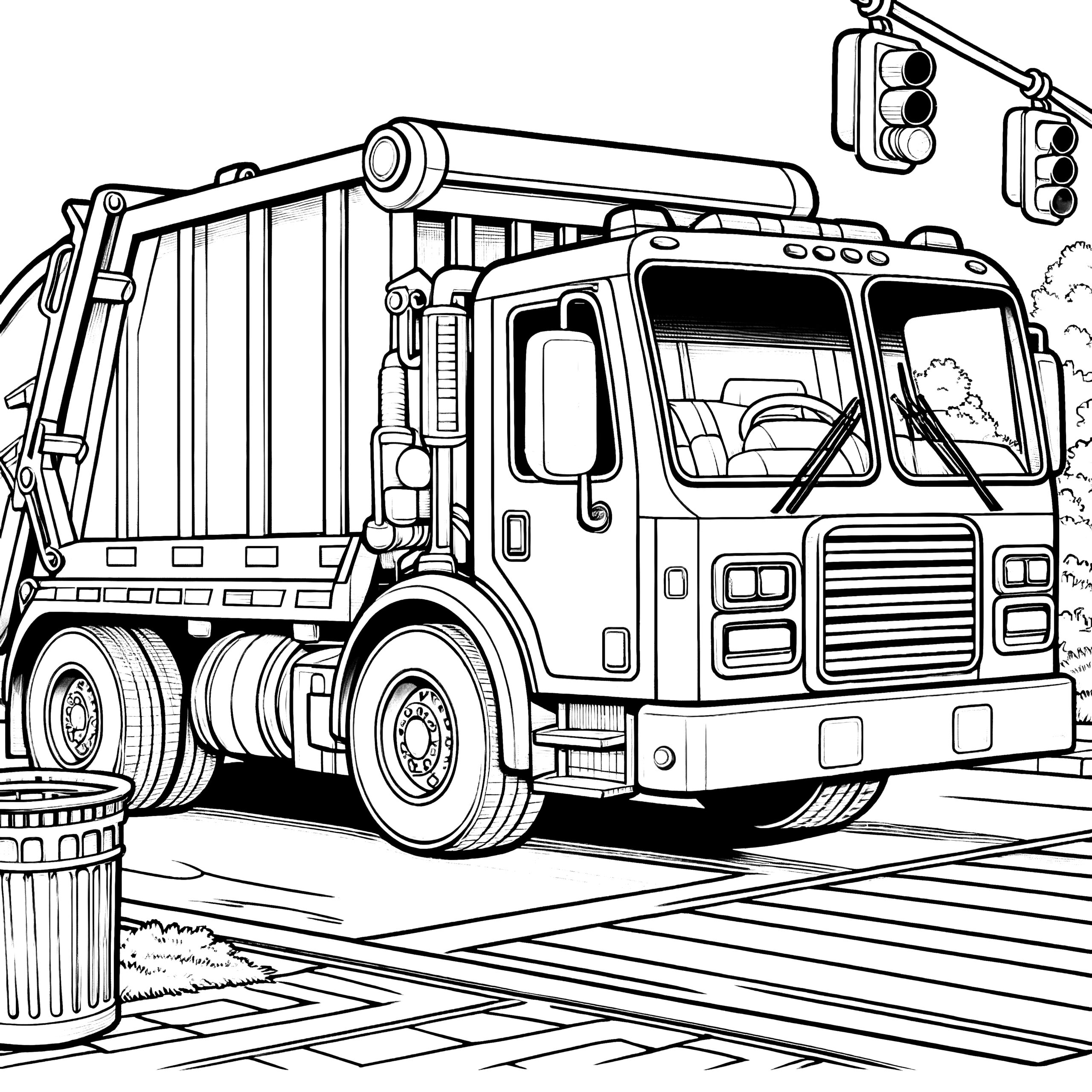 Garbage Truck Coloring Page