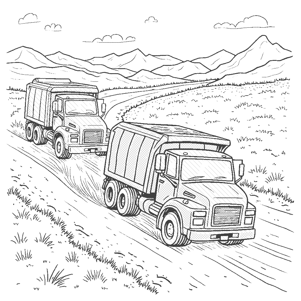 trash truck coloring page