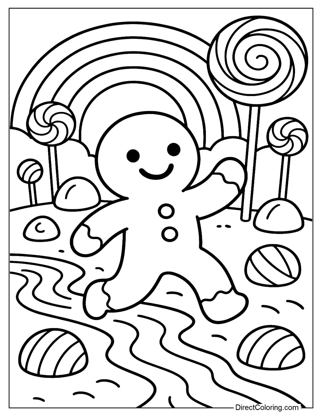 Gingerbread Man Coloring Page