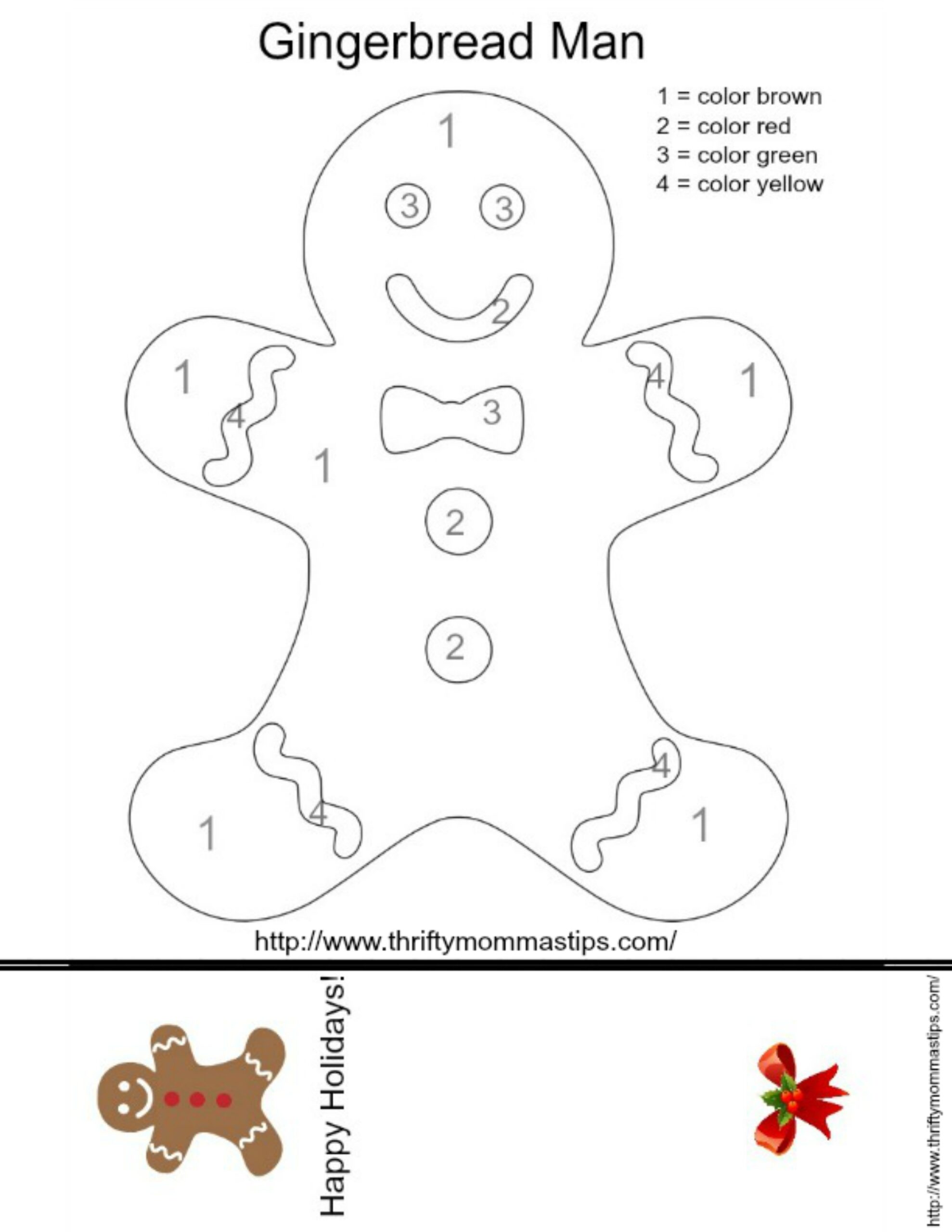 gingerbread man coloring page
