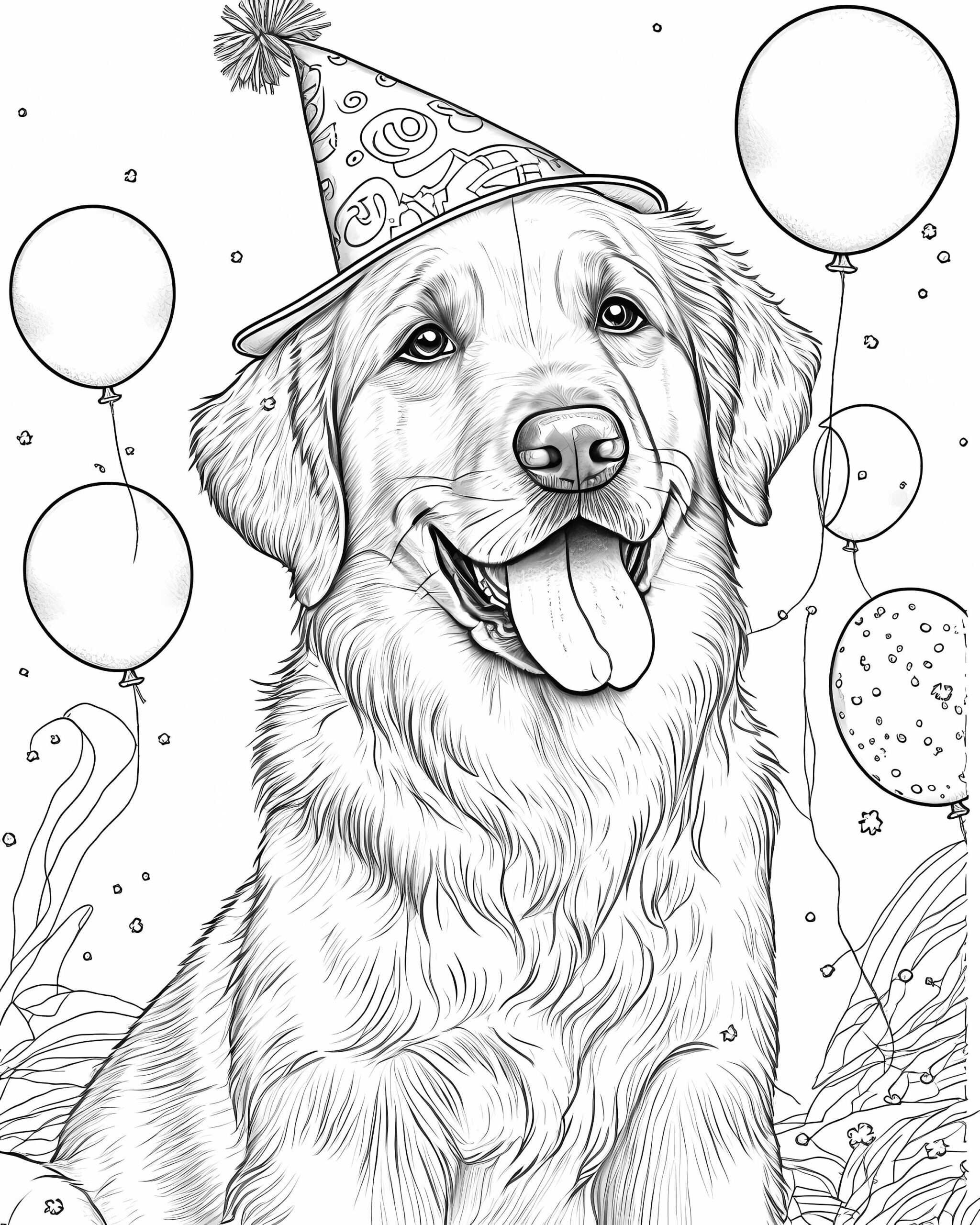 Golden Retriever Coloring Page