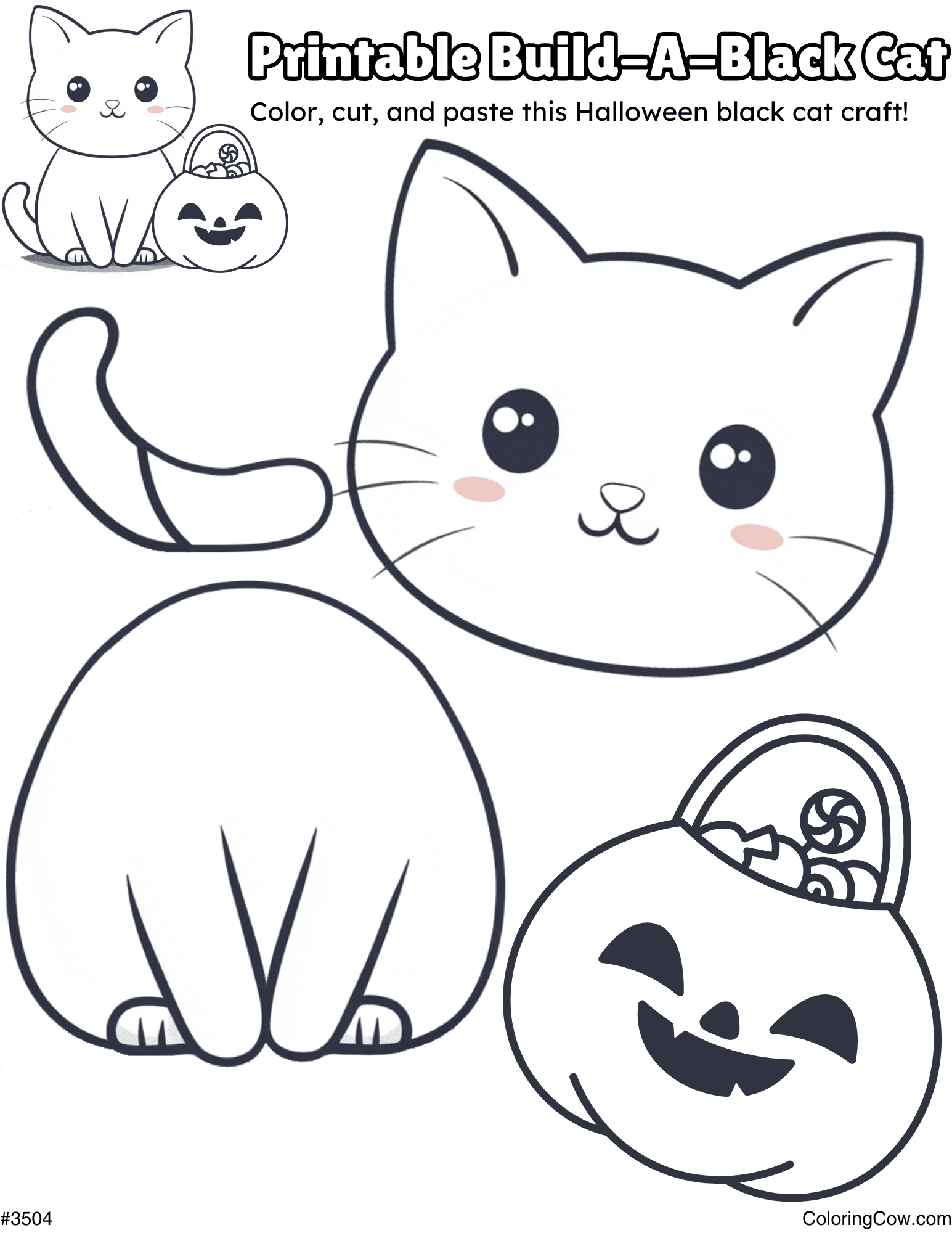 halloween cat coloring page
