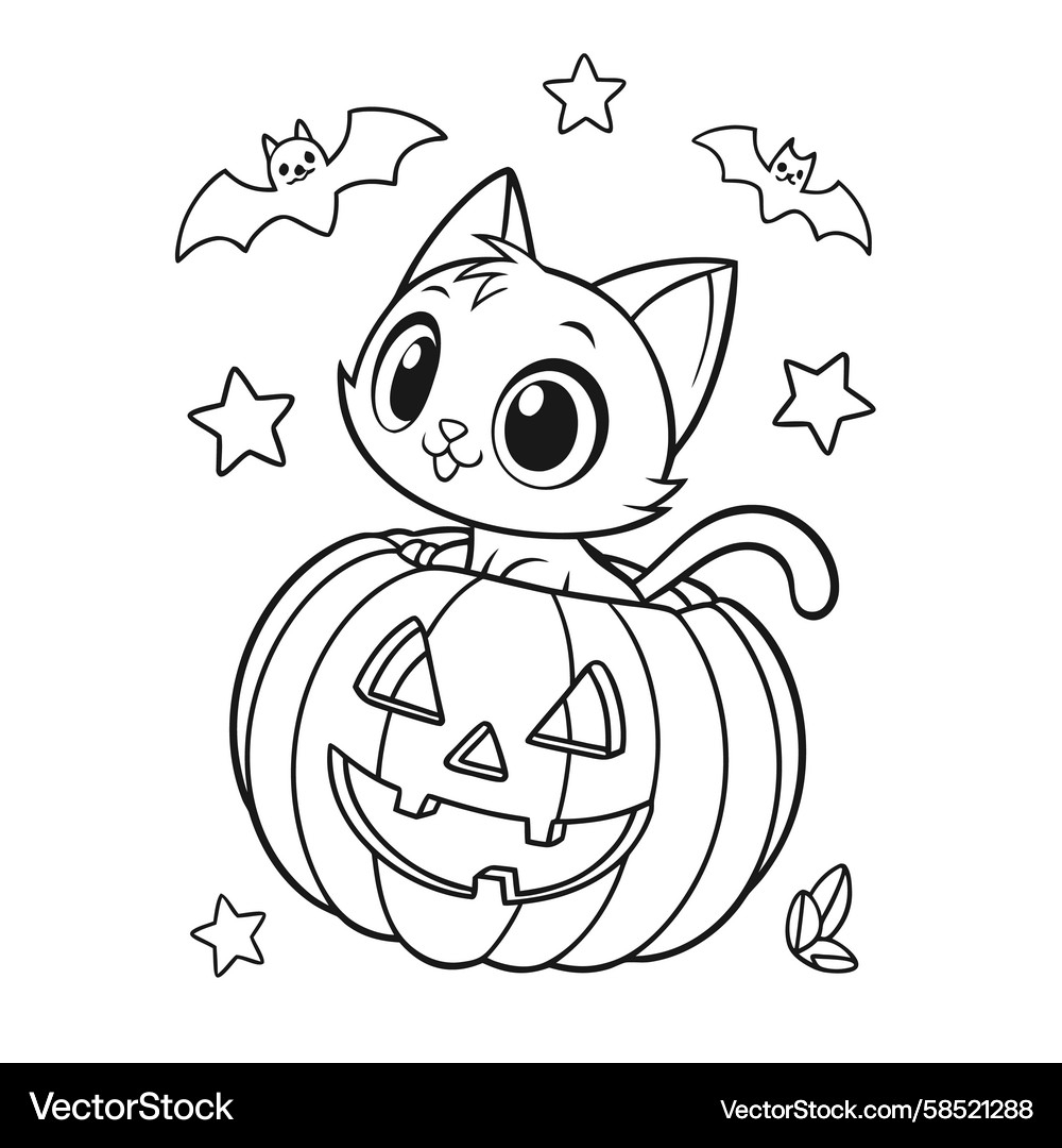 Halloween Cat Coloring Pages