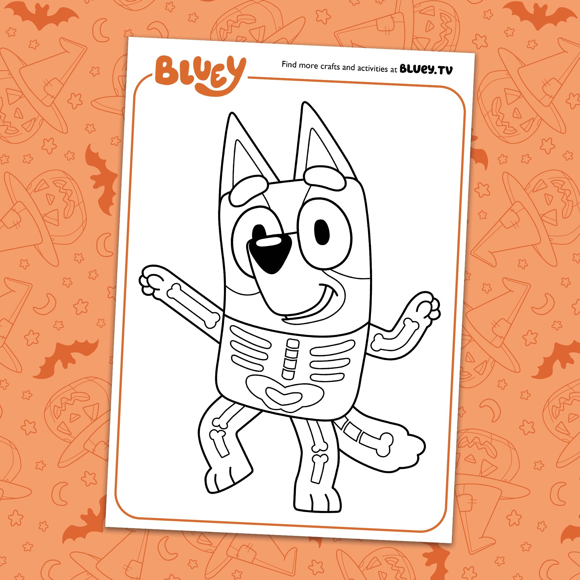 Halloween Costume Colouring Sheets Bluey Official Website
