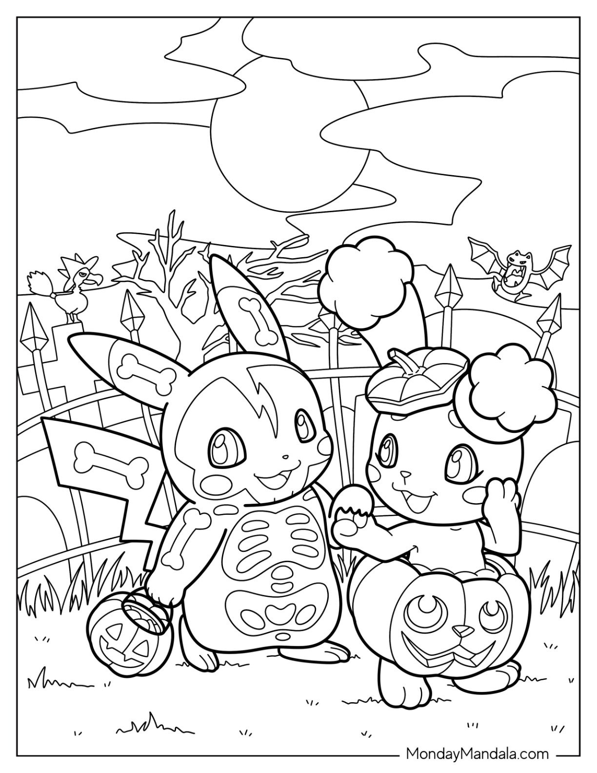 Halloween Pokemon Coloring Pages Free PDF Printables 