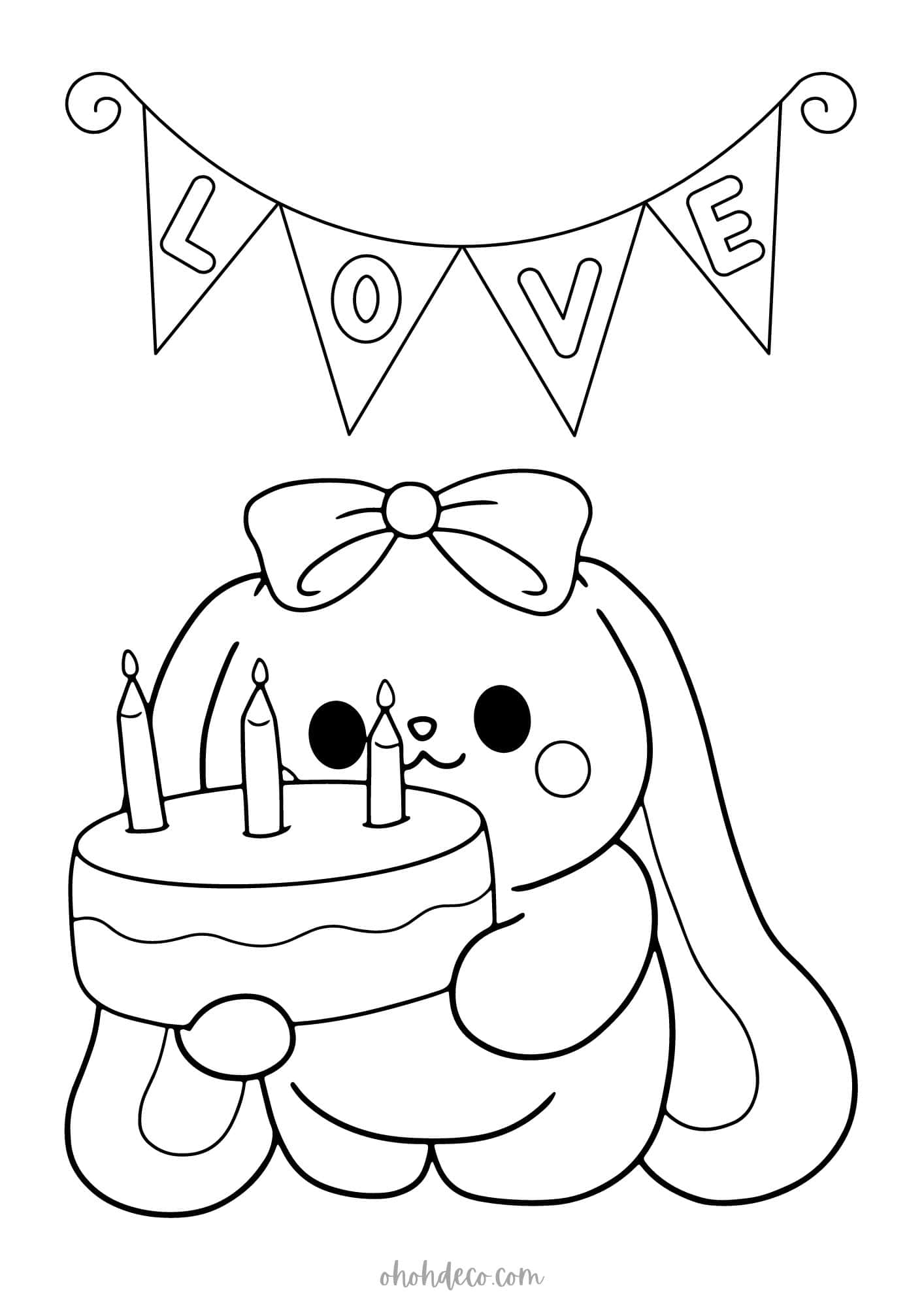 Happy birthday coloring page 40 Ohoh Deco