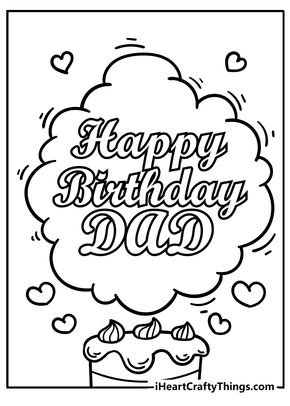 coloring pages happy birthday dad