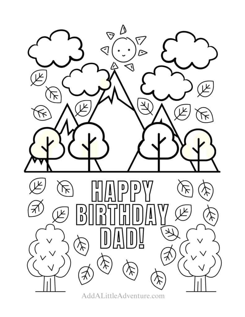 Happy Birthday Dad Coloring Pages Free Printables