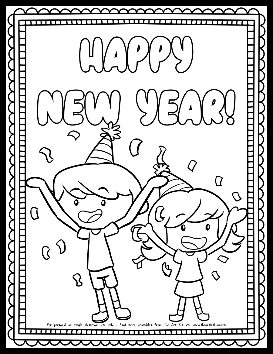 new year coloring pages
