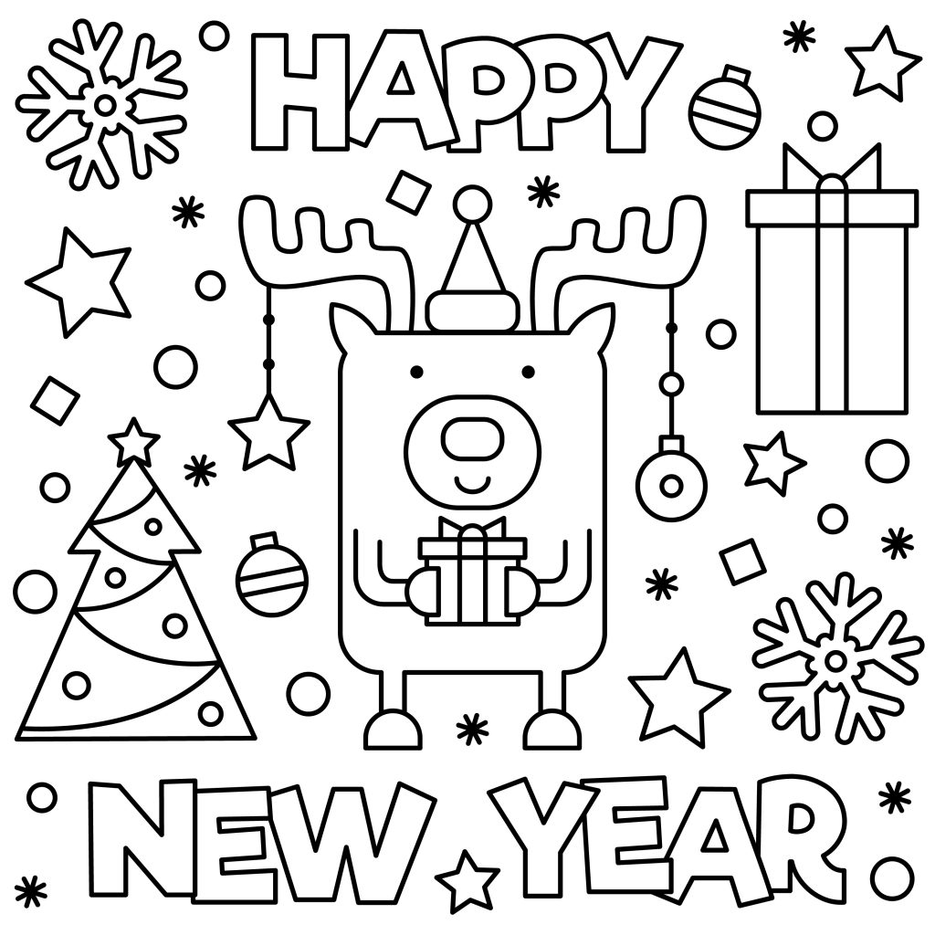 Happy New Year Printable Colouring Pages Thrifty Mommas Tips