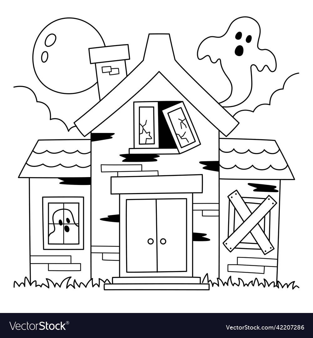 haunted house coloring pages