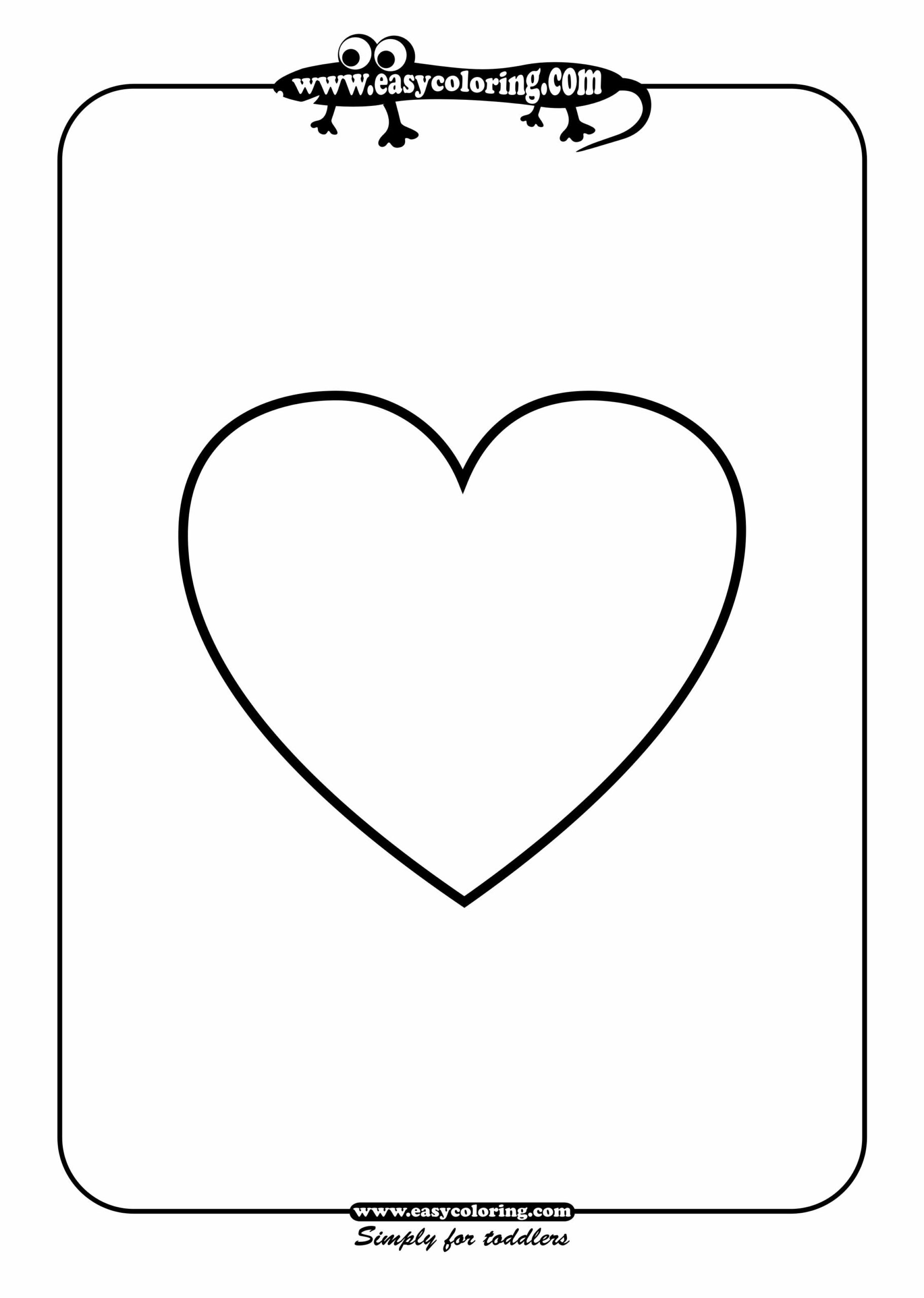 Heart Simple Shapes Easy Coloring Pages For Toddlers