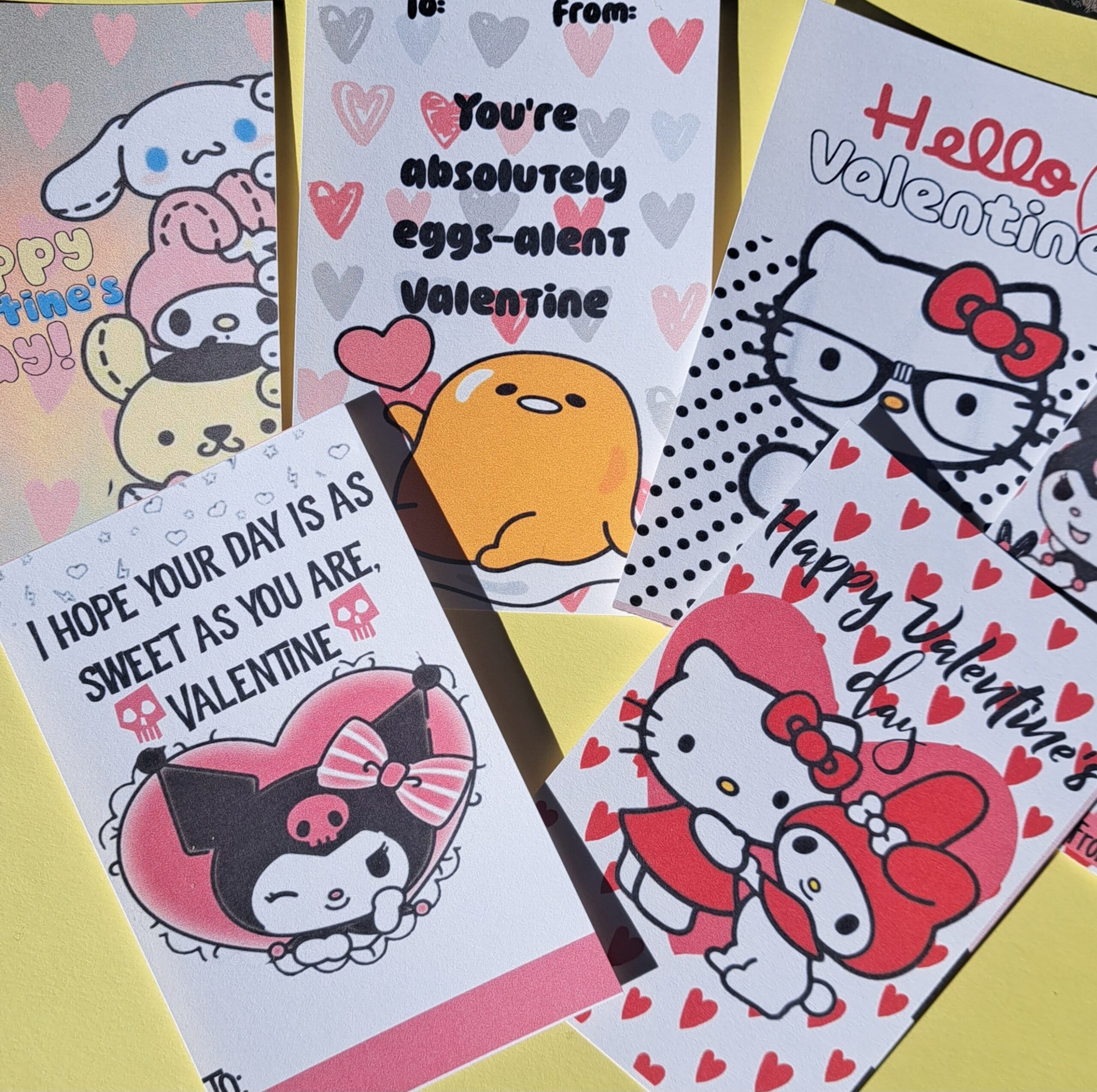 Hello Kitti Valentines My Meldody Valentines Cute Kitty Valentines Kuromi Valentines Cinnamon Roll Valentine Hello Kitty Valentines Etsy