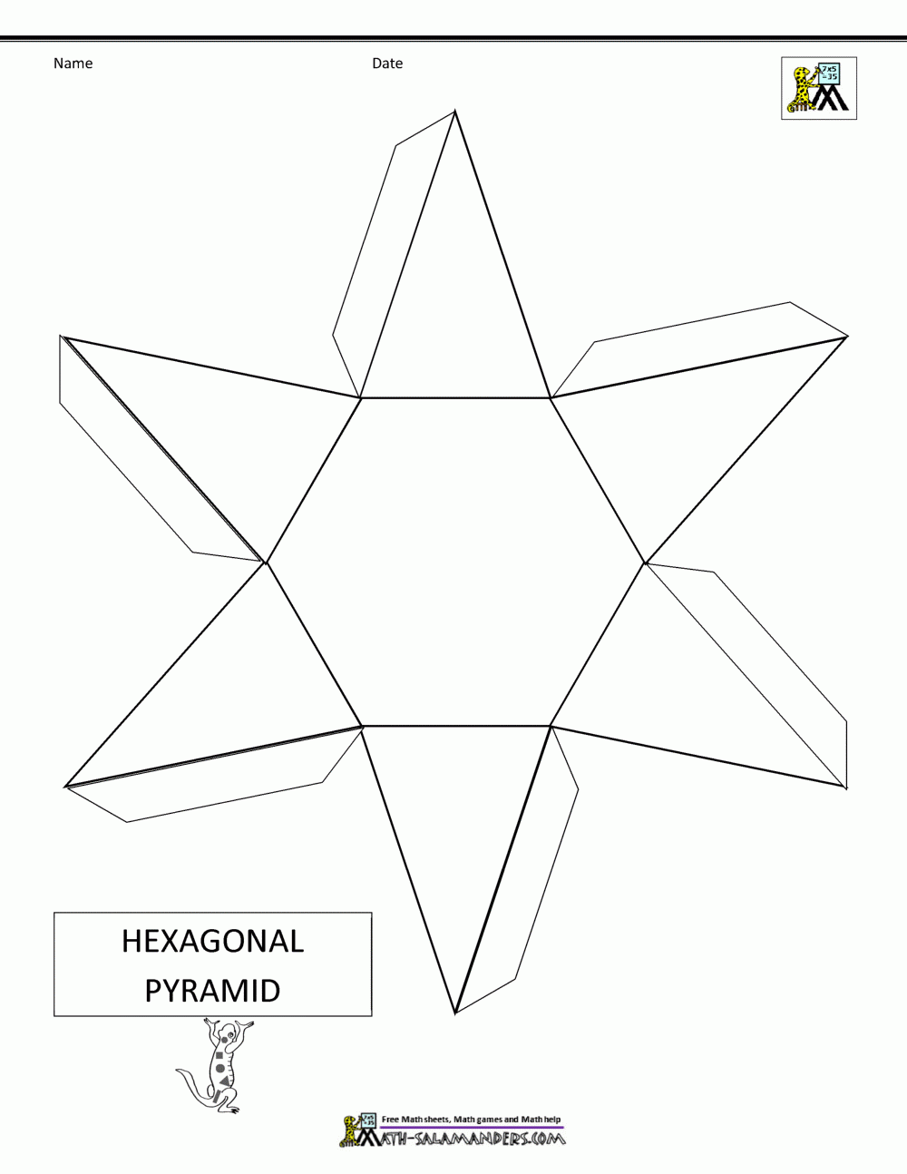 Net For A Hexagonal Pyramid