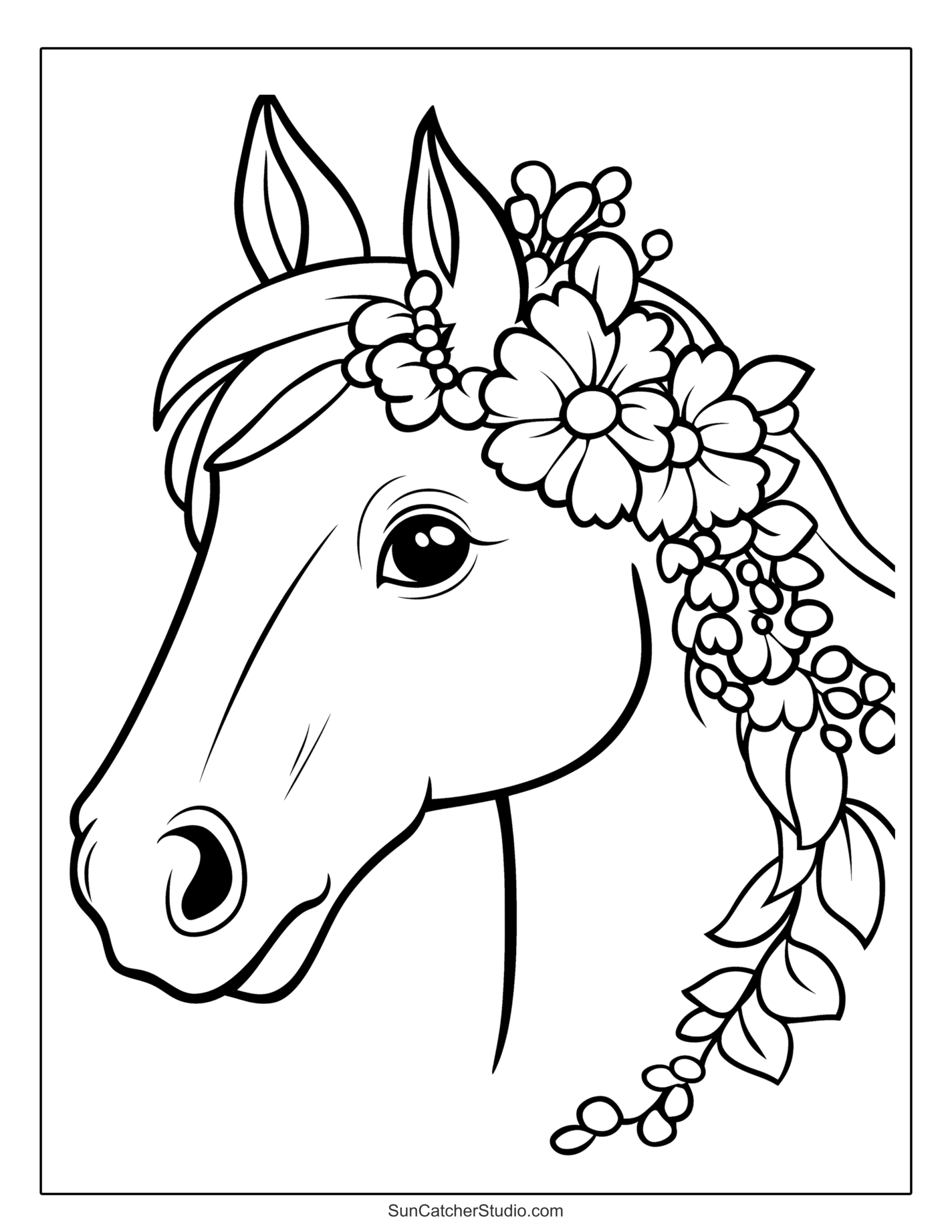 Printable Coloring Pages Horses