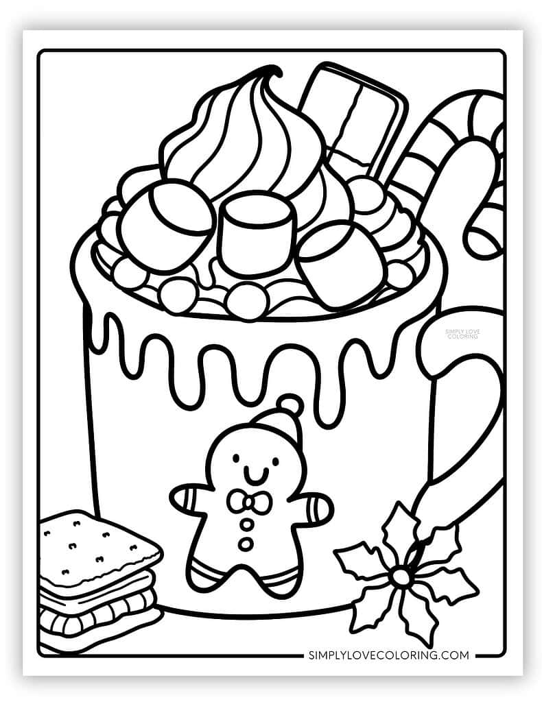 Hot Chocolate Coloring Page