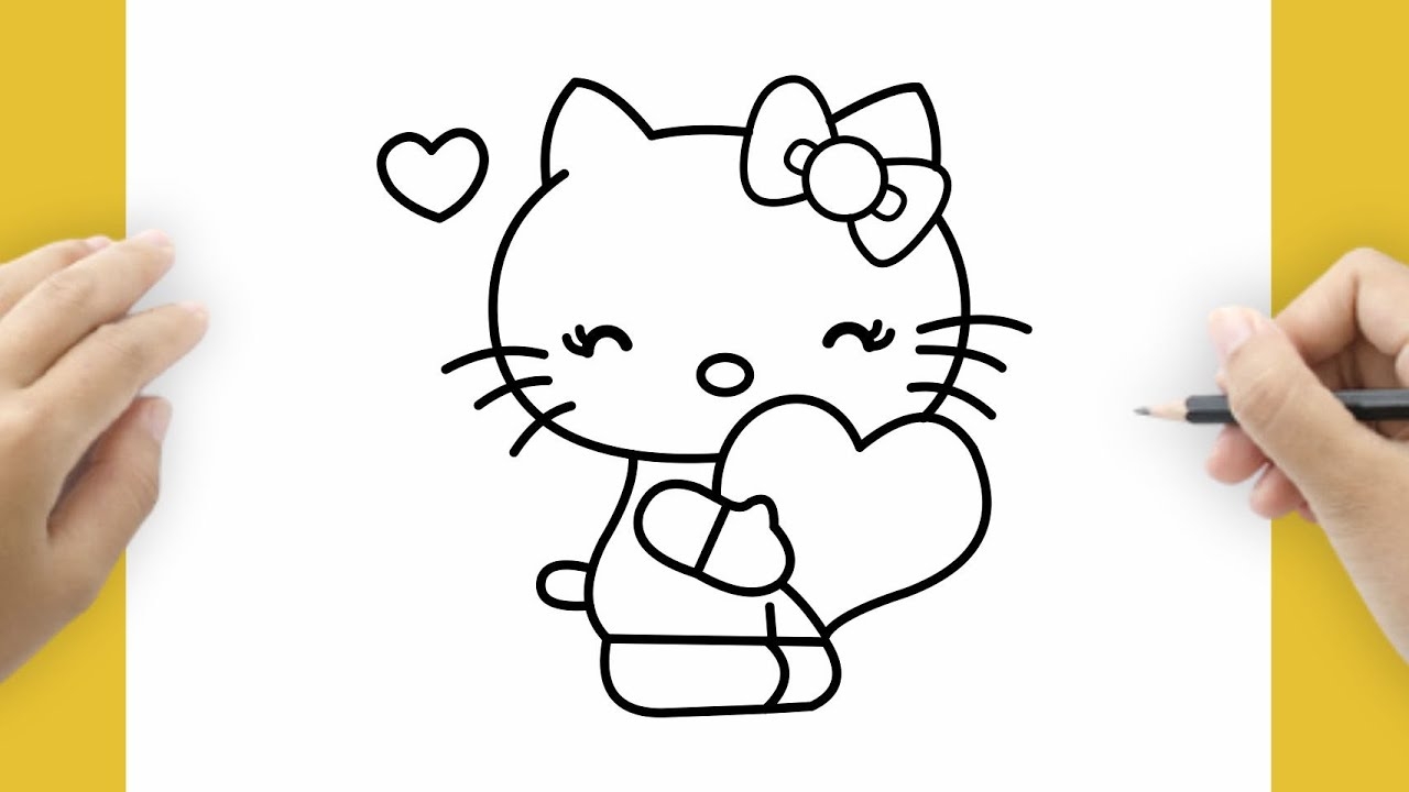 hello kitty holding a heart