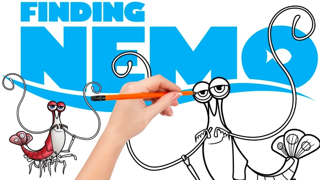 How To Draw Jacques A Cleaner Shrimp Finding Nemo YouTube