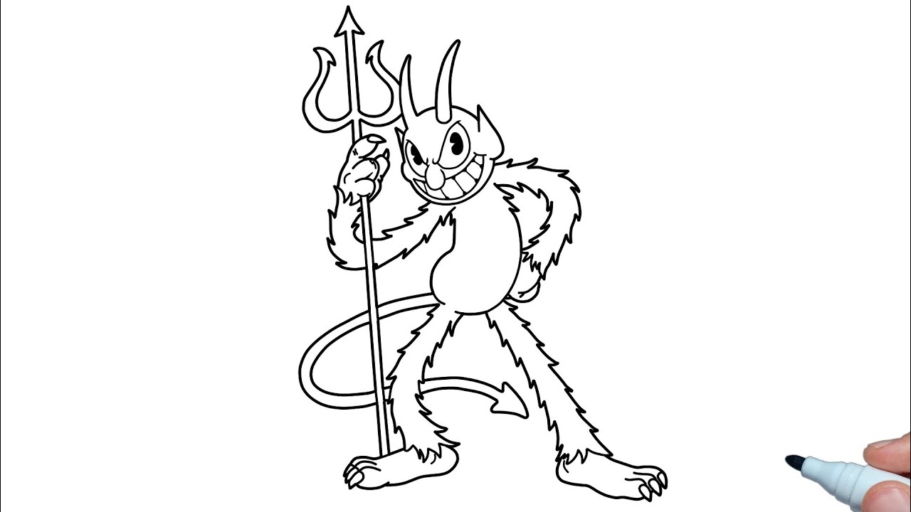 How To Draw The Devil From Cuphead Step By Step YouTube