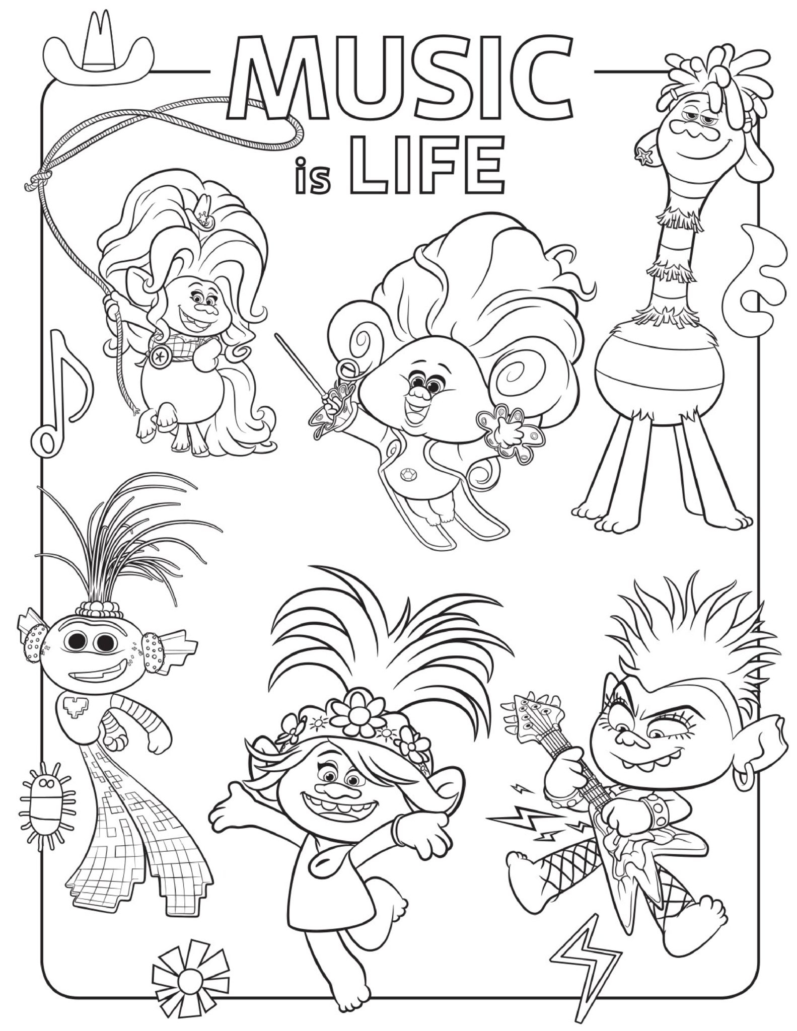 Immerse Yourself In Harmony Trolls Coloring Pages That Celebrate The Power Of Music Jhu Innovations