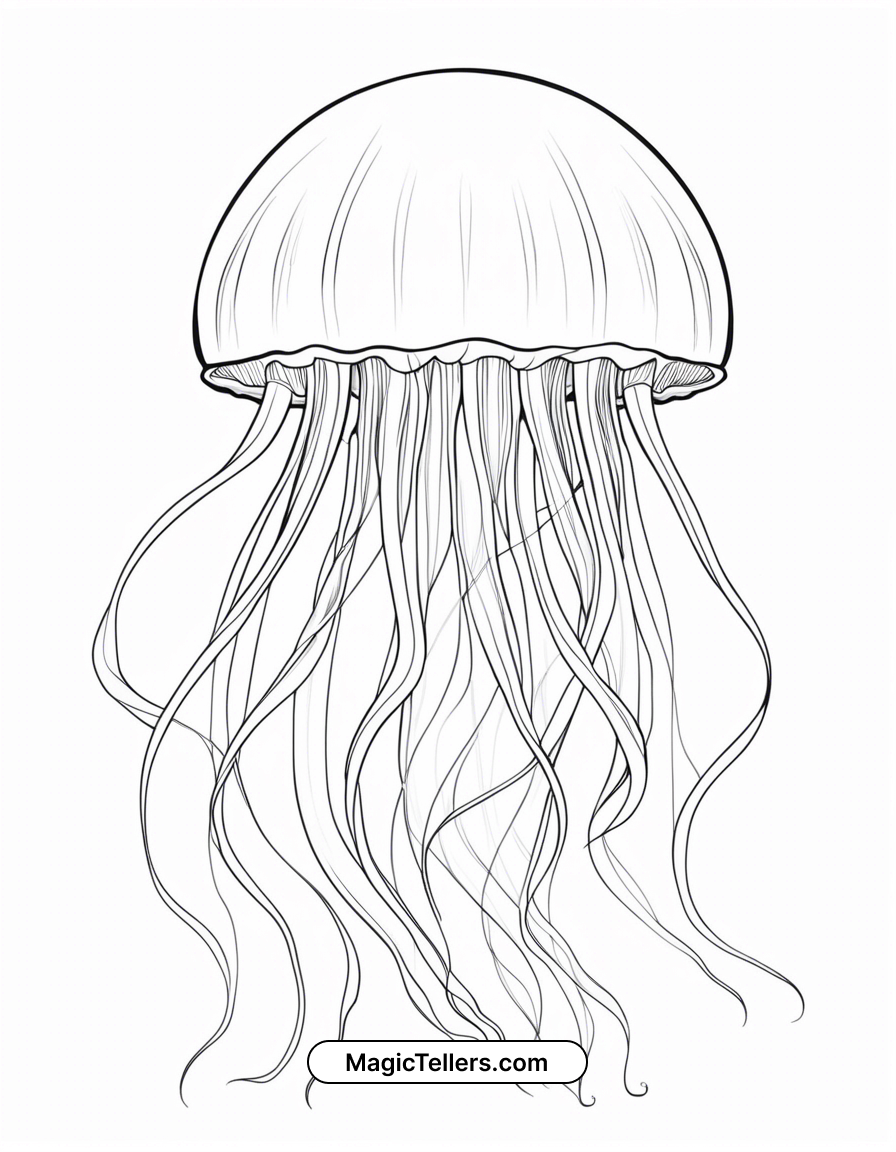 Coloring Page Of A Jellyfish