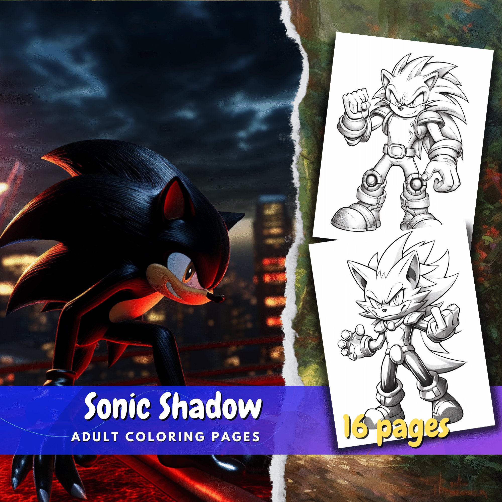 sonic shadow coloring pages