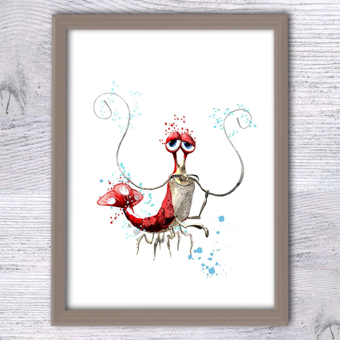 Jacques Shrimp Print Finding Nemo Nursery Decor V45 Etsy Israel