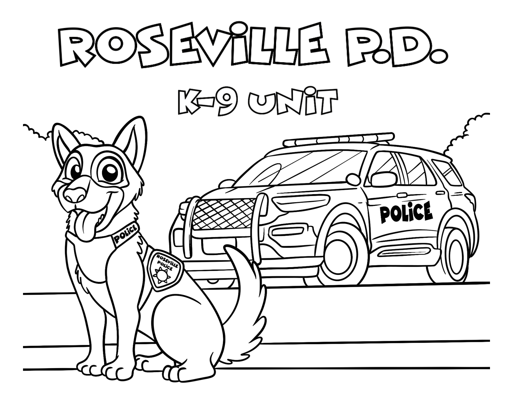 K 9 Coloring Page From The RPD City Of Roseville K 9 Coloring Page From The RPD City Of Roseville