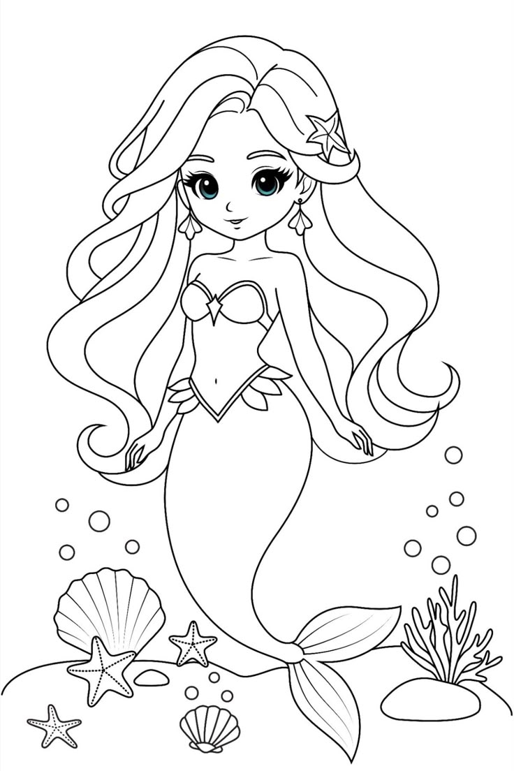 Mermaid Pictures To Color