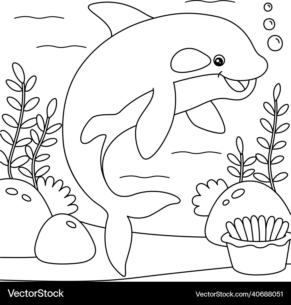 Killer Whale Coloring Page For Kids Royalty Free Vector VectorStock Killer Whale Coloring Page For Kids Royalty Free Vector VectorStock