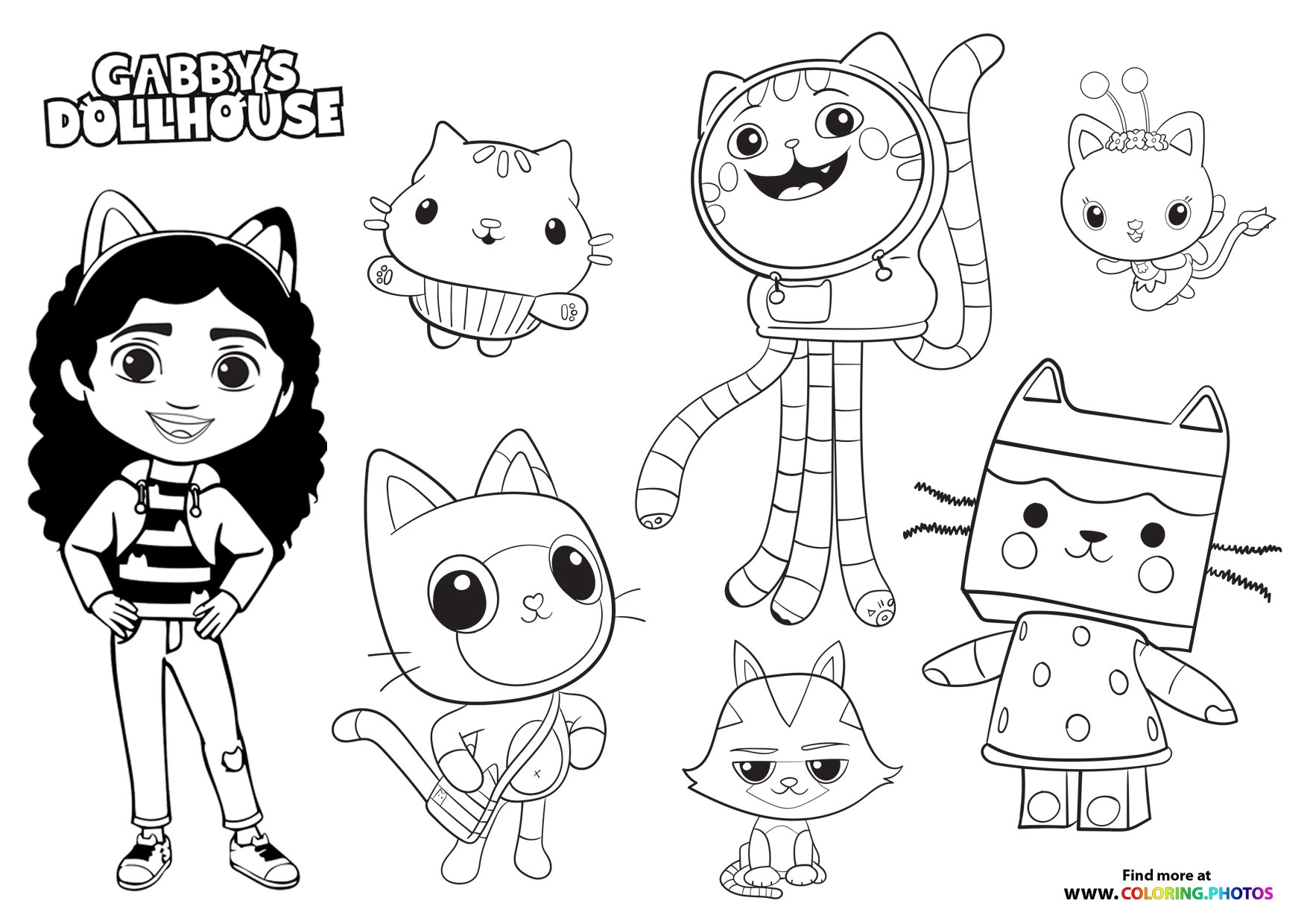 gabby dollhouse color pages