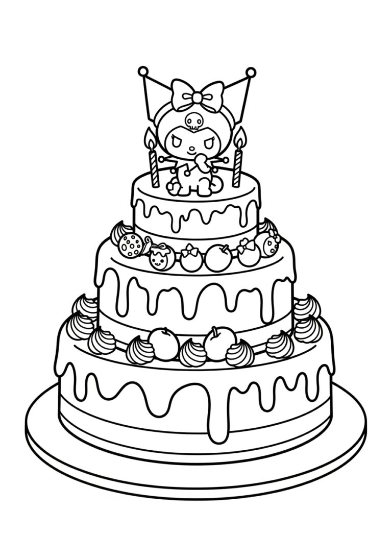 cake colouring in pages