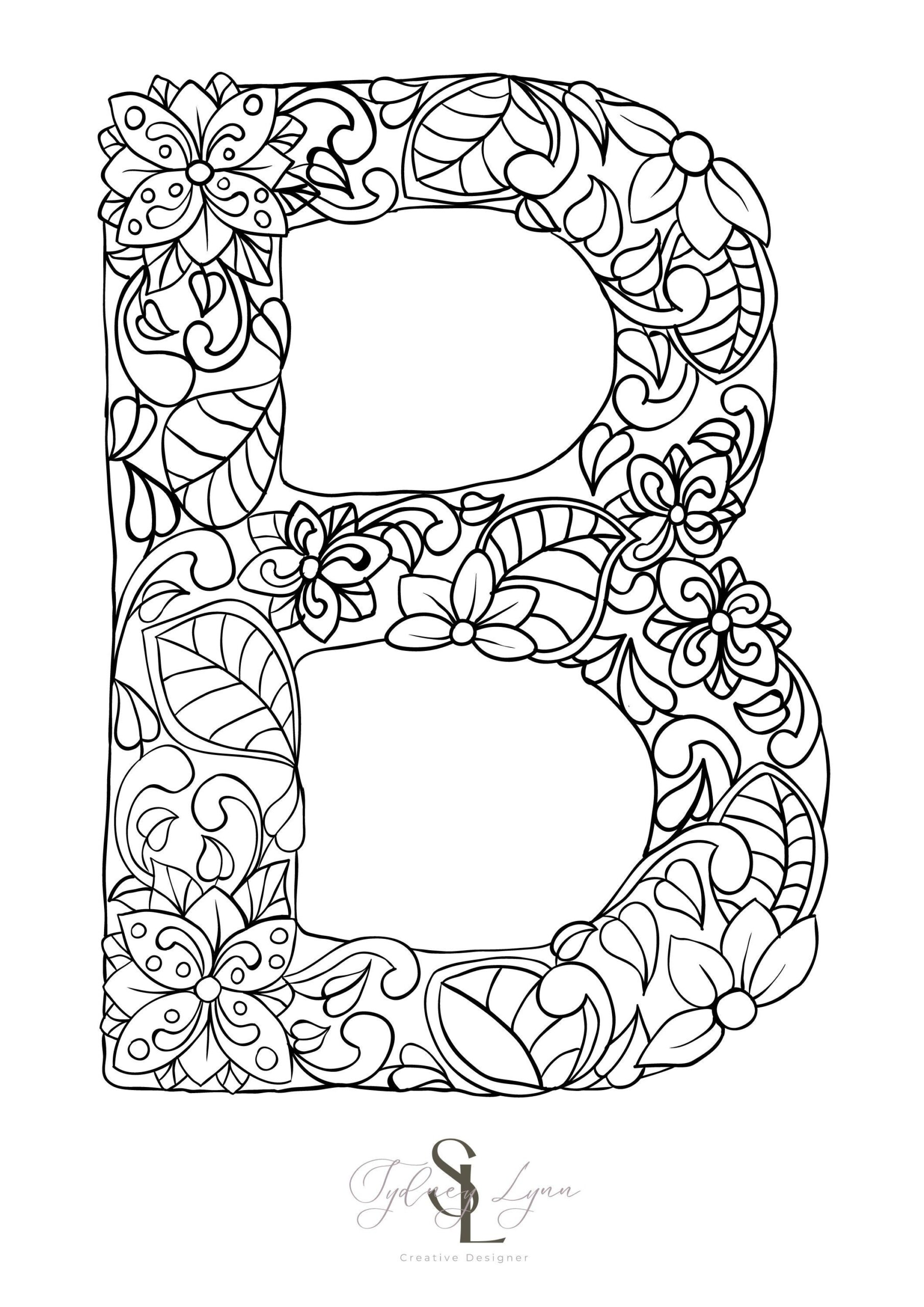 Letter b Coloring Page Etsy