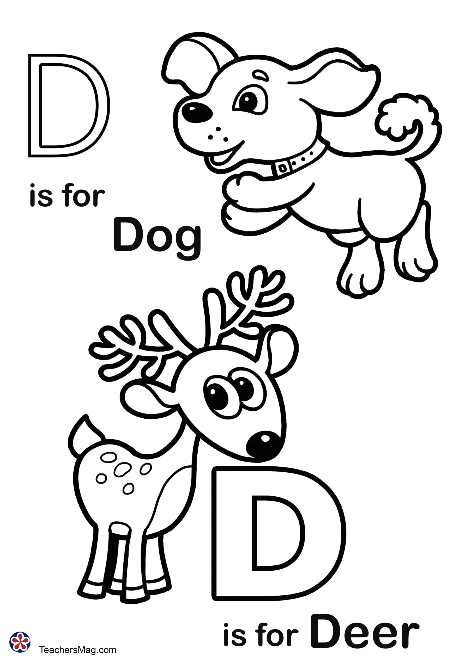 Letter D Coloring Sheet