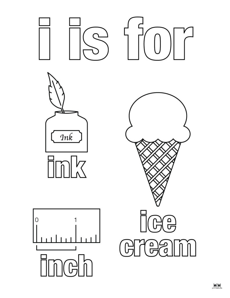 letter i coloring pages