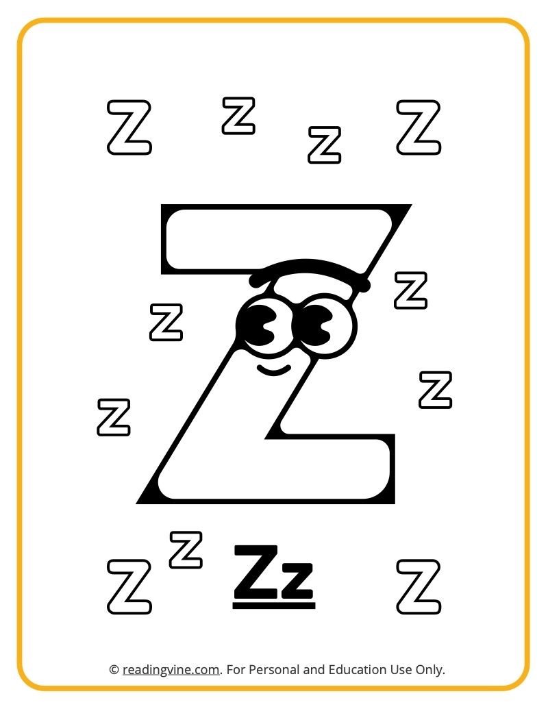 Letter Z Coloring Pages