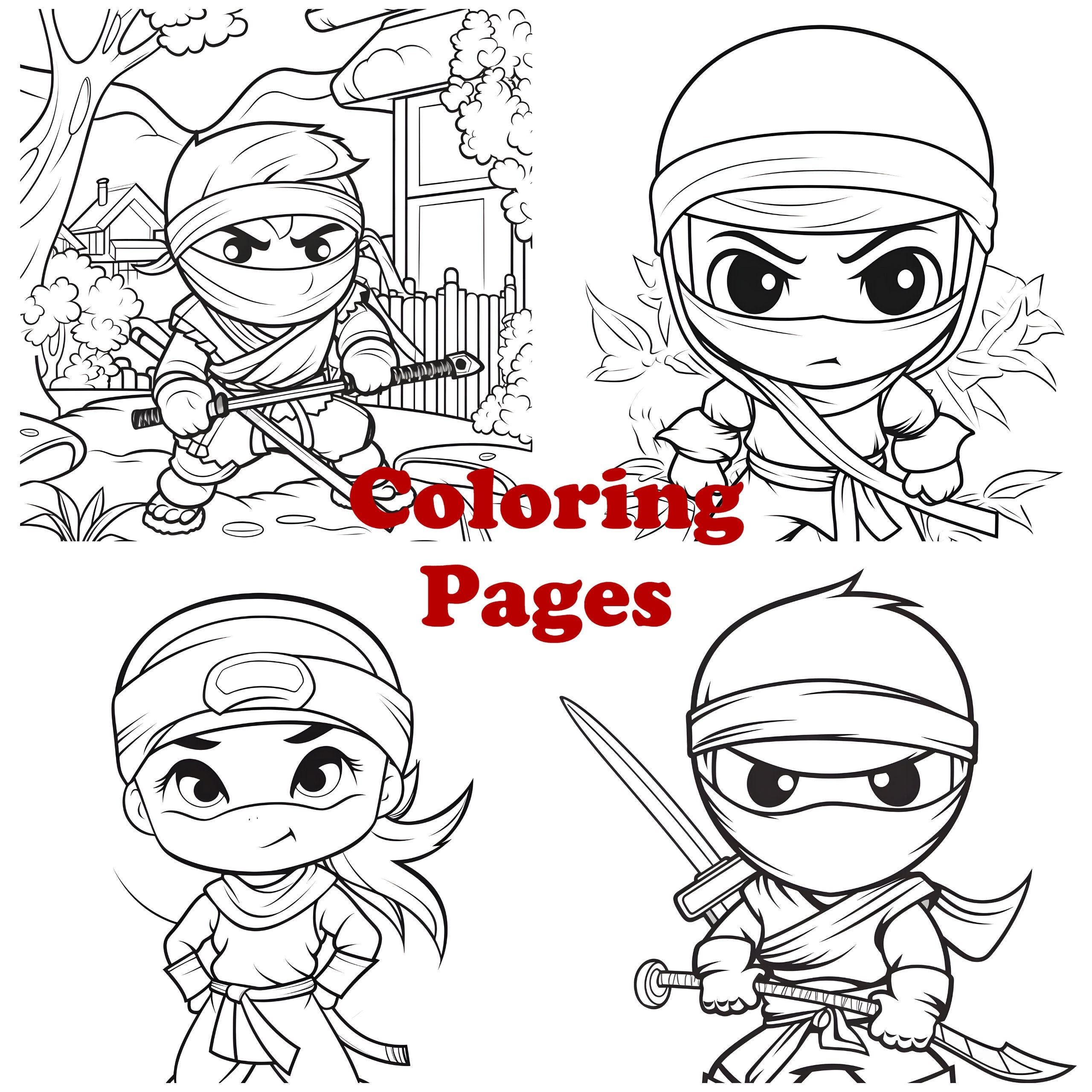 coloring pages of a ninja