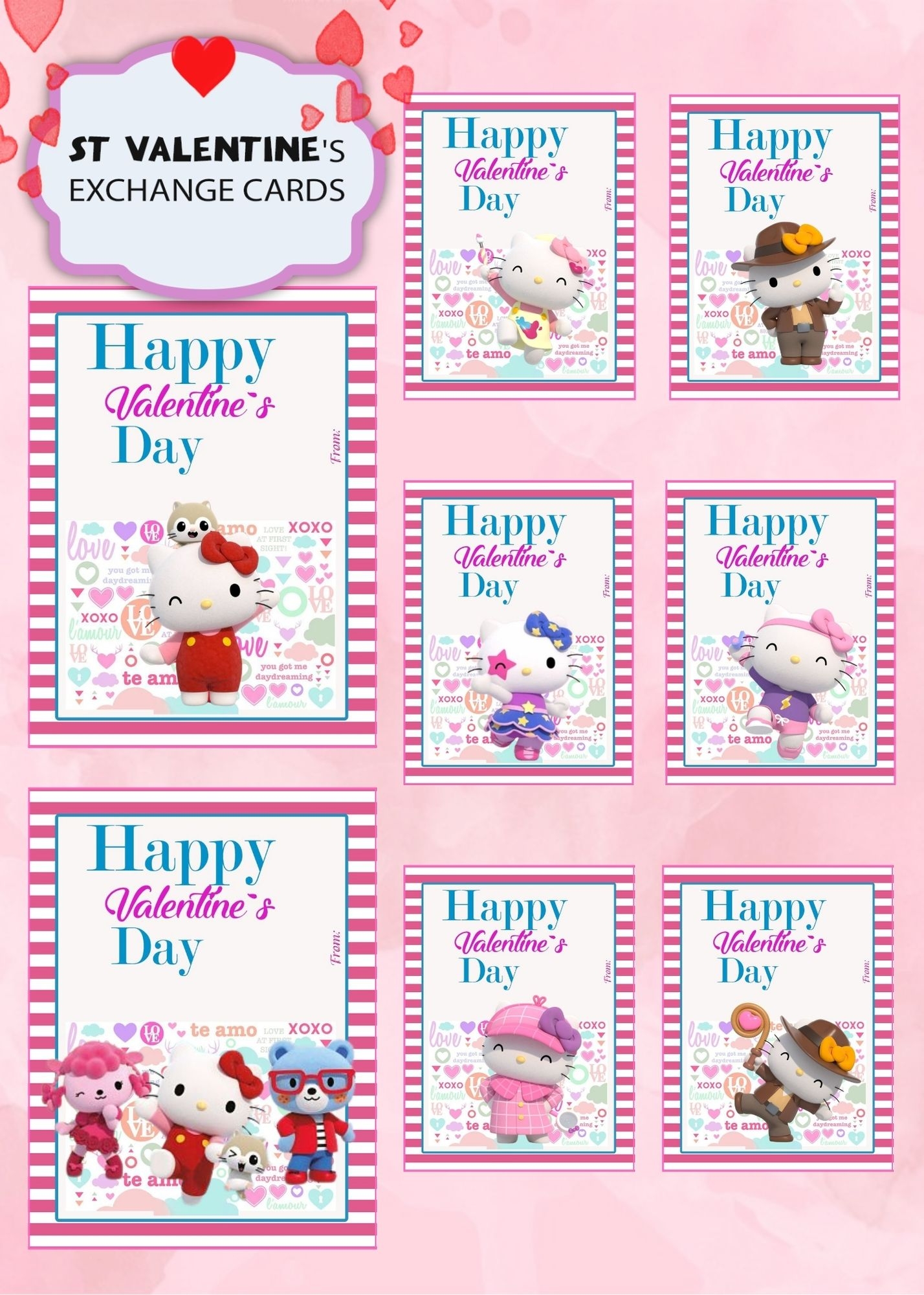 hello kitty valentines cards
