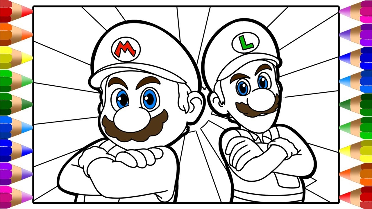 coloring mario and luigi coloring mario and luigi