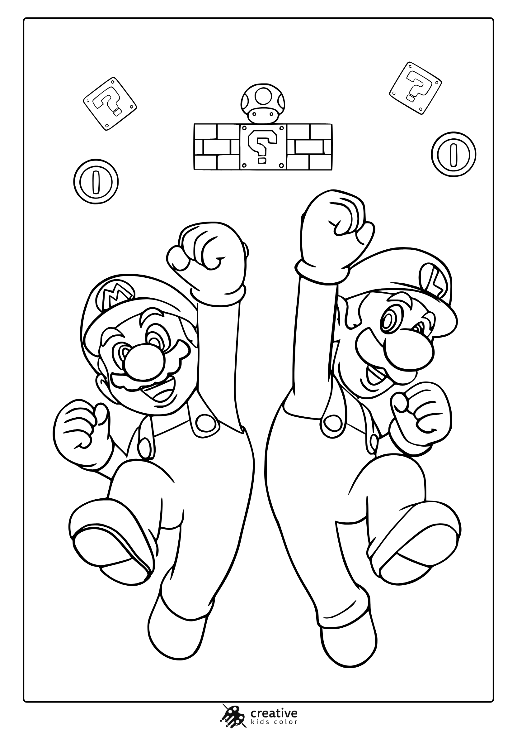 Mario Luigi Coloring Pages